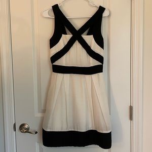 JESSICA Black White Linen Dress